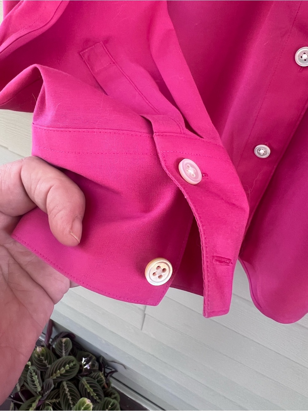 Talbots Fuchsia Button-Down Blouse - Picture 4 of 8